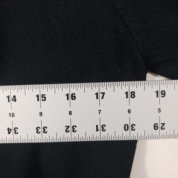 Forte Black Merino Wool & Silk Blend Button Back Open Long Sleeve Cardigan, MED - Picture 13 of 14